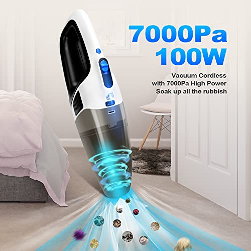 Car Vacuum Cordless Rechargeable, Handheld Vacuum Cordless 7000Pa