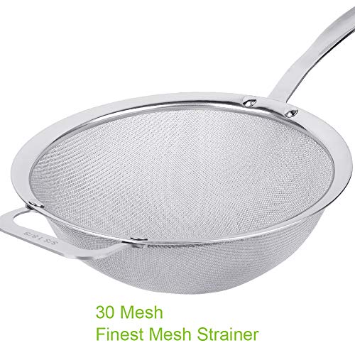 Stainless Steel 18/8 Mesh Strainer, 30 Mesh Extra Fine Quinoa Sieve
