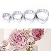 OKUBOX BT11 4pcs Set of Peony Flower Cutter Decor Fondant Cake Cutters Stainless Steel for Cutter Flower Cutter Cake Decorating Moulds Pastry Baking Mould