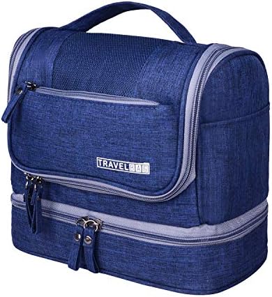 Hanging Travel Toiletry Bag for Women and Men, Portable Toiletry Organizer Kit with Mesh Pockets & Sturdy Hook, Dry and Wet Depart