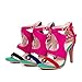 AIWEIYi Womens Patch Color Cutouts High Heel Dress Sandals