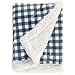 Super Soft Plush Baby Blanket, Receiving Blanket for Boys, Girls, Newborns, Crib, Toddlers, Nursery, Bedding (Plaid Blue/Grey, 30 x 40 Inch)