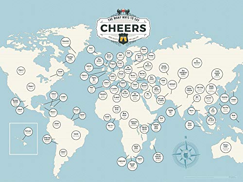 Curious Charts The World of Ways to Say Cheers, Art Print