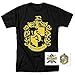 Popfunk Harry Potter Hufflepuff Logo Hogwarts T Shirt & Stickers (Medium) Black