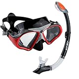Scuba Diving Mask & Dry Snorkel Set,Mee'sport Tempered Glass Diving Mask Anti-Fog Lens Dry Top Snorkel with Purge Valve Scuba Dive Mask Snorkel for Adult Men Women Boys Girls