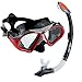 Scuba Diving Mask & Dry Snorkel Set,Mee'sport Tempered Glass Diving Mask Anti-Fog Lens Dry Top Snorkel with Purge Valve Scuba Dive Mask Snorkel for Adult Men Women Boys Girls