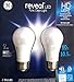GE 10.5 W Reveal LED HD Light Bulbs (2-Pack), 60w Replacement, Dimmable, Radiant White Clarity, Energy Efficient