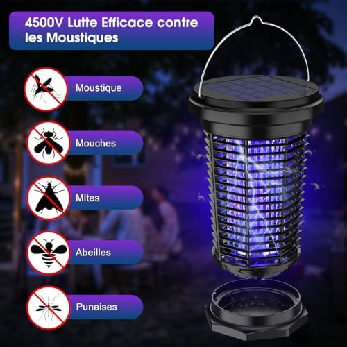 Lampe Anti Moustique Solaire 4500V