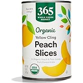 365 by Whole Foods Market, Organic Yellow Cling Peach Slices, 15 Ounce