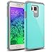 Galaxy Alpha G850 Case, RANZ Grey with Aqua Blue Hard Impact Dual Layer Shockproof Bumper Case For Samsung Galaxy Alpha G850