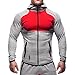 Men's Gym Workout Hoodie Jacket Fitted Training Bodybuilding Running Active Sweatshirts With Zipper Pockets