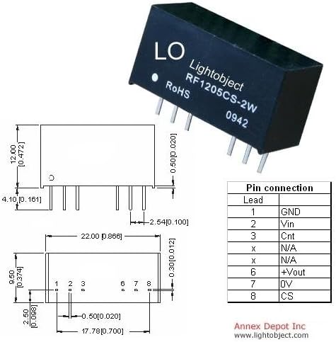1212CS DC-DC 12V (2Watt) Isolated Power Module. Ideal for 12V System