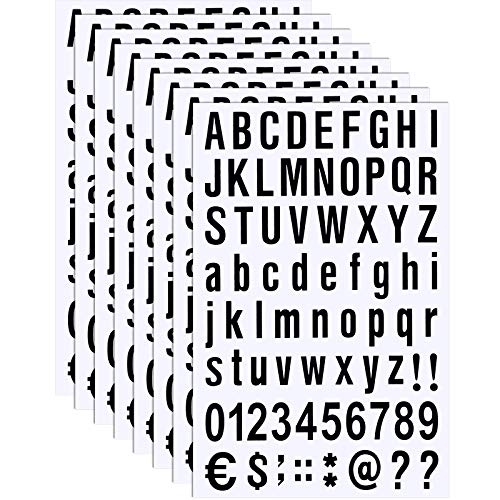 8 Sheets Self Adhesive Vinyl Letters Numbers Kit, Mailbox Numbers Sticker for Mailbox, Signs, Window, Door, Cars, Trucks, Home, Business(1 Inch,Black)