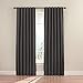 Eclipse Fresno Modern Blackout Thermal Rod Pocket Window Curtain for Bedroom (1 Panel), 52 in x 63 in, Charcoal