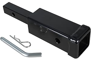 Geksion 1-1/4 to 2" Hitch Adapter Solid Shank 1.25 to 2“Hitch Adapter Include 1/2" Hitch Pin&Clip Set