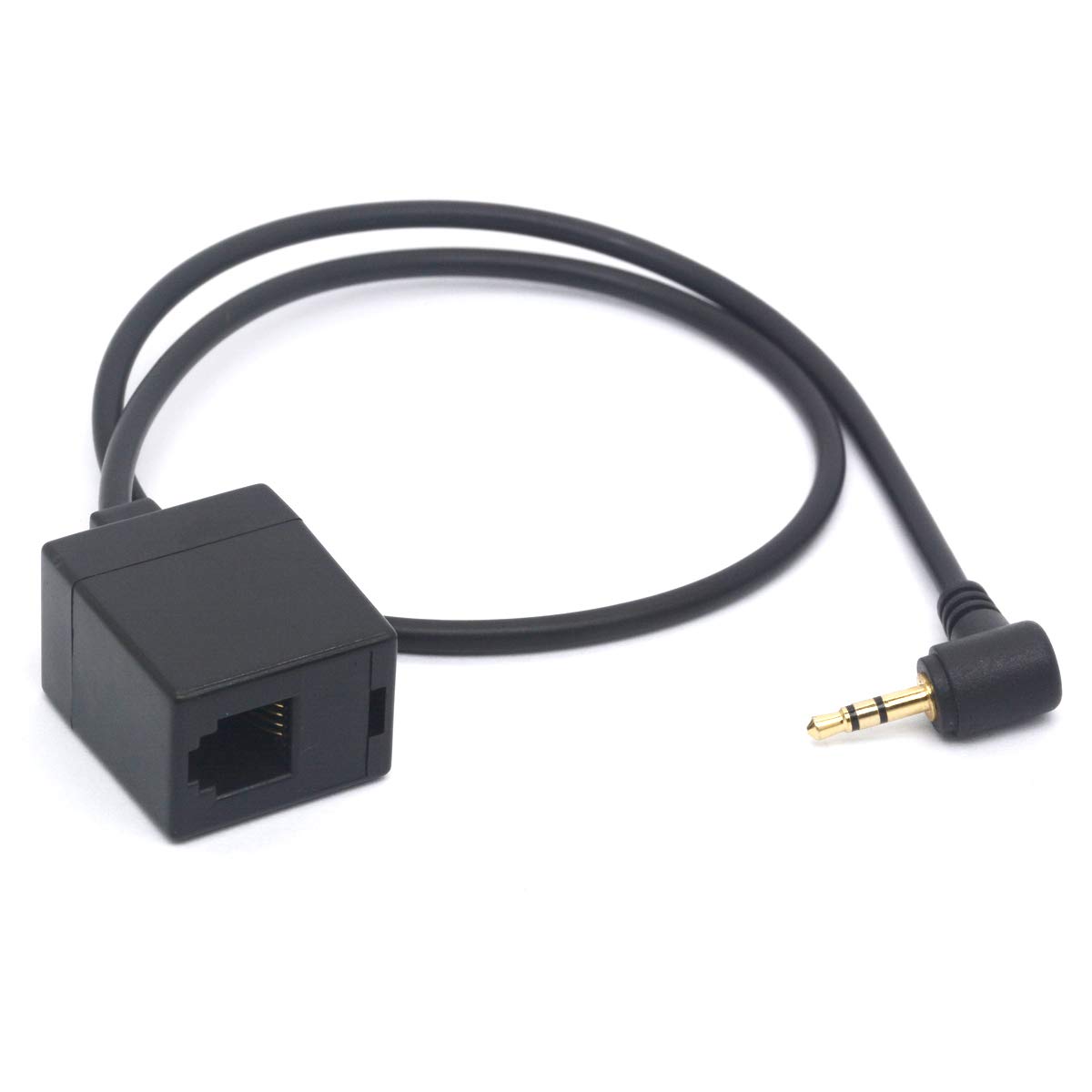 Tomost Angled 2.5mm Male to RJ9/RJ22 Headset Female Cable Adapter, 90 Degree 4P4C RJ9 to 2.5 Phone Jack