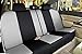 Zone Tech Set of Gray and Black Car Interior Covers - Universal Fit Cover Seat Covers + Slip On Steering Wheel Covers + 4 Comfy Seat Belt Covers Safety Protectors Set