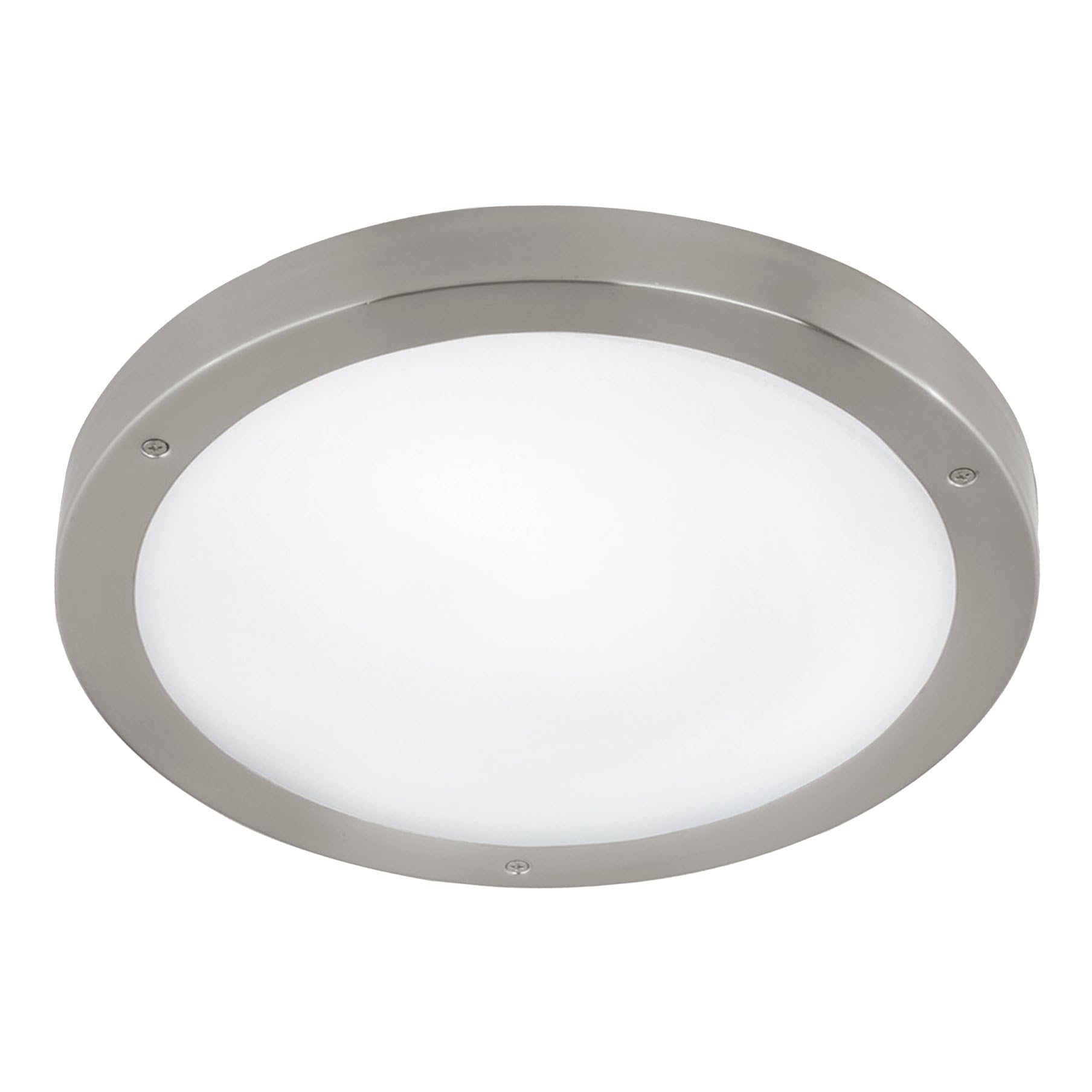 Eglo LED Outdoor Ceiling Light Vento 1, External wall Lighting Made of Stainless Steel and Glass, Silver-Coloured and White Outside lamp, IP44