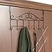 Mebbay Over The Door Hook, Metal Door Hanger, Over The Door Organizer Rack, 7 Metal Hooks for Hanging Clothes, Towels, Black, Pack of 2