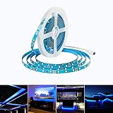HOMELYLIFE 12V LED Strip Light Blue SMD 2835 - Non-Waterproof 16.4Ft 300 LEDs Tape Lights for Home, Party, DIY Decor and More - Blue Coating
