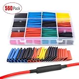 Nilight 50005R Heat Shrink 2:1 Electric Insulation Tube Kit 45mm Flame Retardant Wrap Cable Sleeve 560pcs 5 Colors 12 Sizes with Storage Box,2 Years Warranty