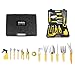 MOSFiATA Garden Tool Set 14 Pcs Stainless Steel Garden Tool Kit with Carrying Case, Heavy Duty Gardening Work Set, Include Pruner, Mini Rake, Big and Small Shovel, Sprayer, Weeder, Scissor etc.