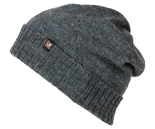 Evolution KnitwearClassic Knit Slouchy Beanie Hat, Superfine Italian Merino Wool, Men's or Women's