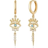 MYEARS Women Earrings Gold Huggie Hoop Dangle Drop 14K Gold Plated Small Simple Hypoallergenic Everyday Jewelry