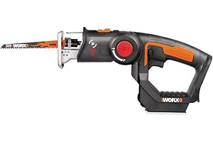 Positec Worx WX550L.9 20V Axis 2-in-1 Reciprocating Saw and Jigsaw with Orbital Mode, Variable Speed and Tool-Free Blade Chan