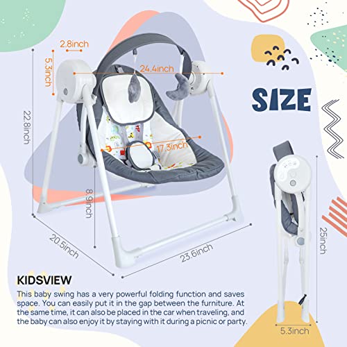 Electric Portable Baby Swing, Baby Swings for Infants to Toddler with