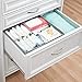 mDesign Soft Fabric Dresser Drawer and Closet Storage Organizer Bin for Child/Kids Room, Nursery, Playroom - Divided 2 Section Tray - Textured Print, 2 Pack - Gray