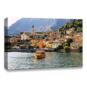 Canvas Wall Art Beautiful Landscape Grand Canal, Venice, Italy Painting Artwork for Home Prints Framed - 12x18 inches