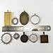 JulieWang Mixed Setting Tray Pendant with Glass Cabochons Bronze Silver for Jewelry Making (#6)