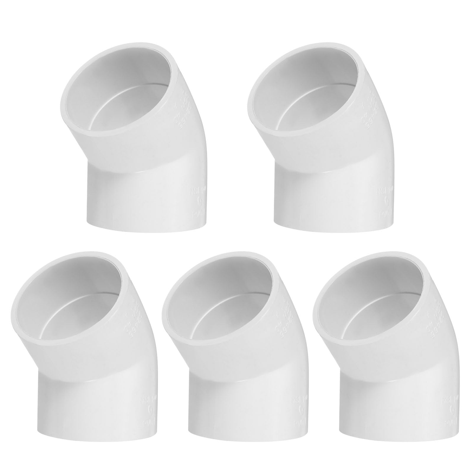 PATIKIL 2" 45 Degree PVC Elbow Fitting, 5 Pcs 2 Way Pipe Fitting Connector Furniture Grade Pipe Corner Connector Adapter for Building Pool Products Greenhouse Garden