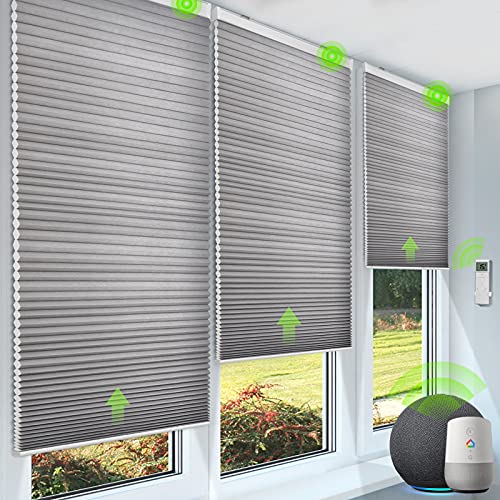 Yoolax Motorized Shade Works with Alexa, 60 Blackout Smart Cellular Shade Custom Size