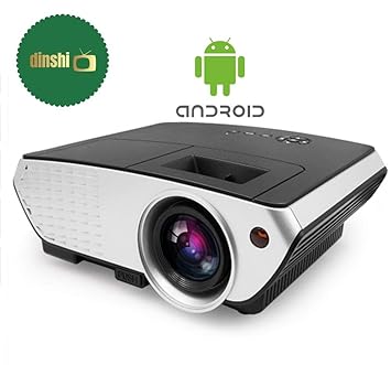 Dinshi Pro+ Android/WiFi Version 2200 Lumens Multimedia LED Projector with HDMI/Video/VGA Slot (Black)