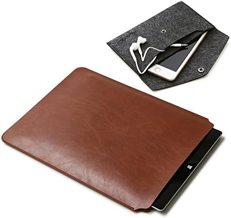 V.M Surface Laptop/Pro Sleeve Leather Slip In Case ['High''Quality'] Slim Lightweight SurfaceLaptop Sleeves 13.5 Inch PC Cases 13.5inch Slipcase Covers Laptopsleeve Dark Brown