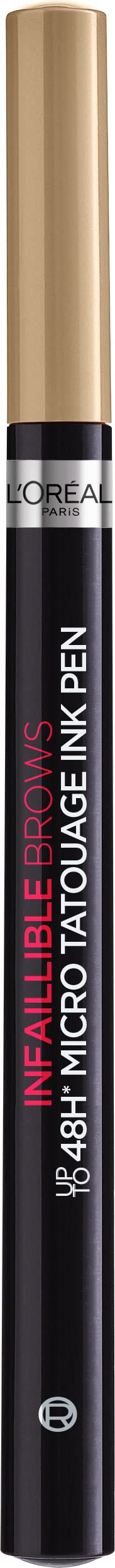 L'Oréal Paris Unbelieva Brow Micro Tatouage 101 Blonde, Smear Resistant Felt Tip Pen with Trident Tip, Up to 24H Hold, Microblading Effect — image 1