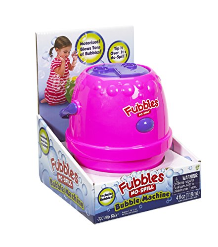 Little Kids Fubbles No-Spill Motorized Bubble Machine in Pink, Includes