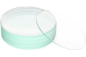 FunChem Watch Glass Set, 10 Pack of 70 mm Circular Borosilicate Glass Discs Smooth and Transparent Surface for Liquids and Po