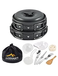 Aoduoer Camping Cookware Mess Kit Outdoor Cooking