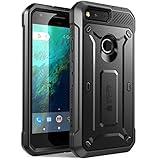 Google Pixel Case, SUPCASE Full-body Rugged Holster Case with Built-in Screen Protector for Google Pixel 5.0 iNch (2016 Release), Unicorn Beetle PRO Series - Retail Package (Black/Black)
