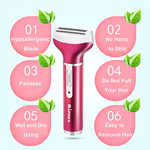 Hair Removal for Women 4 in 1 Rechargeable Hair Epilator Painless Electric Cordless Body Hair Shaver,Hair Trimmer Waterproof Razor for Bikini Area /Nose/ Armpit / Arm / Leg （2018 Upgraded） - Thumbnail 3