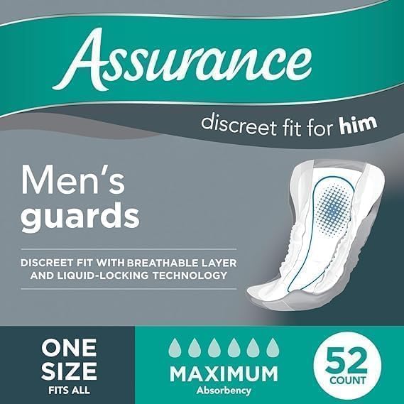 Photo 1 of .Assurance Men's Guards, Maximum Absorbency Total 52 Count. (Pack of 1)