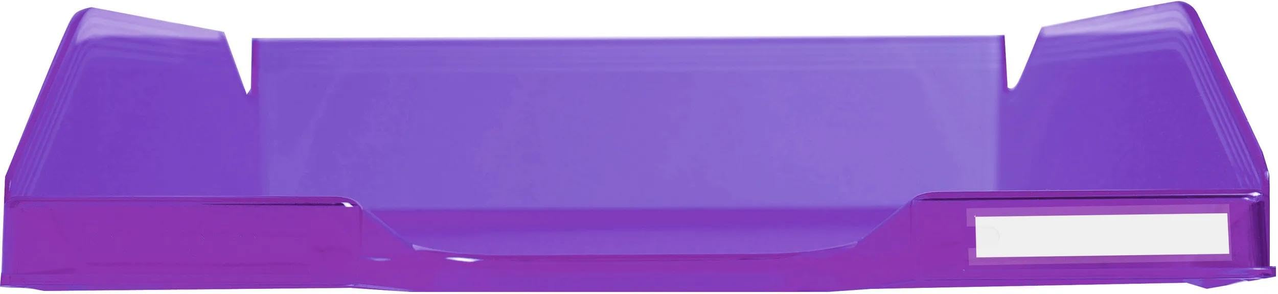 Exacompta - Ref 11319D - Linicolor Letter Tray Combo Midi - 347 x 255 x 65mm in Size, Holds Up To 500 Sheets, Suitable for A4 Documents -Purple Translucent