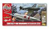 Airfix Dogfight Double Curtiss P-40B, Mitsubishi A6M2b Zero Gift Set (1:72 Scale)