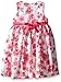 American Princess Girls' White Pink Floral Shantung Dress