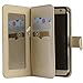 Abacus24-7 Synthetic Leather Folio Wallet and Case for Samsung Galaxy S7 Edge - Gold Mirror