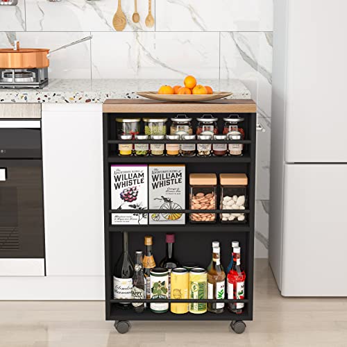 Tribesigns Slim Storage Cart, Rolling Narrow Kitchen Cart on Wheels for
