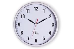 SAC SMARTEN ARTS 8" Silent Quartz Wall Clock Non-Ticking Digital Silver Wall Clocks